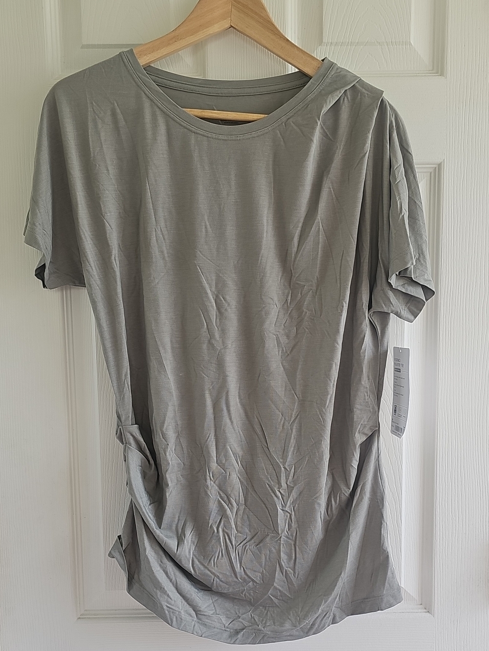 Athleta Essence Pleated Tee Light Sage